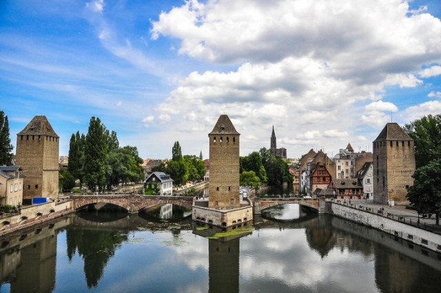 Strasbourg_France_Ponts_Couverts_seen_from_Barrage_Vauban