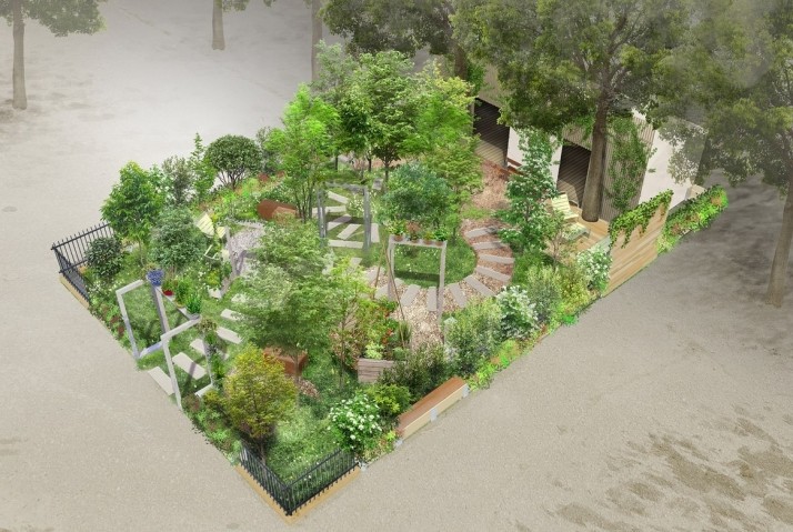 Le "jardin pour la vie" imaginé par Les Jardins de Gally pour Bouygues