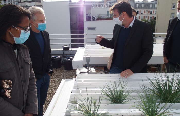 De gauche à droite, Audrey PULVAR, Éric PLIEZ et Paul ROUSSELIN